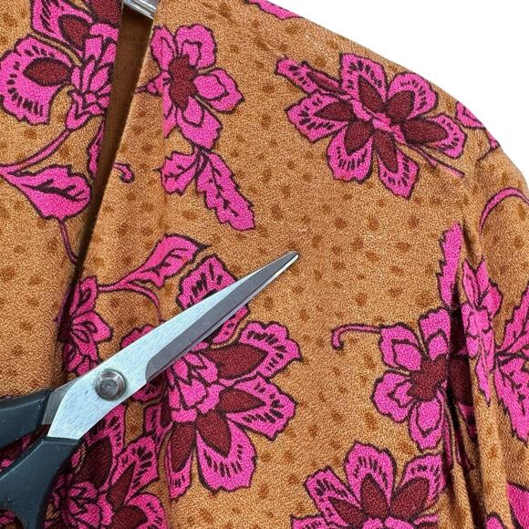 Jessica Simpson Plus NWT Penelope Floral Print Neck Tie Long Sleeve Top - Picture 8 of 12